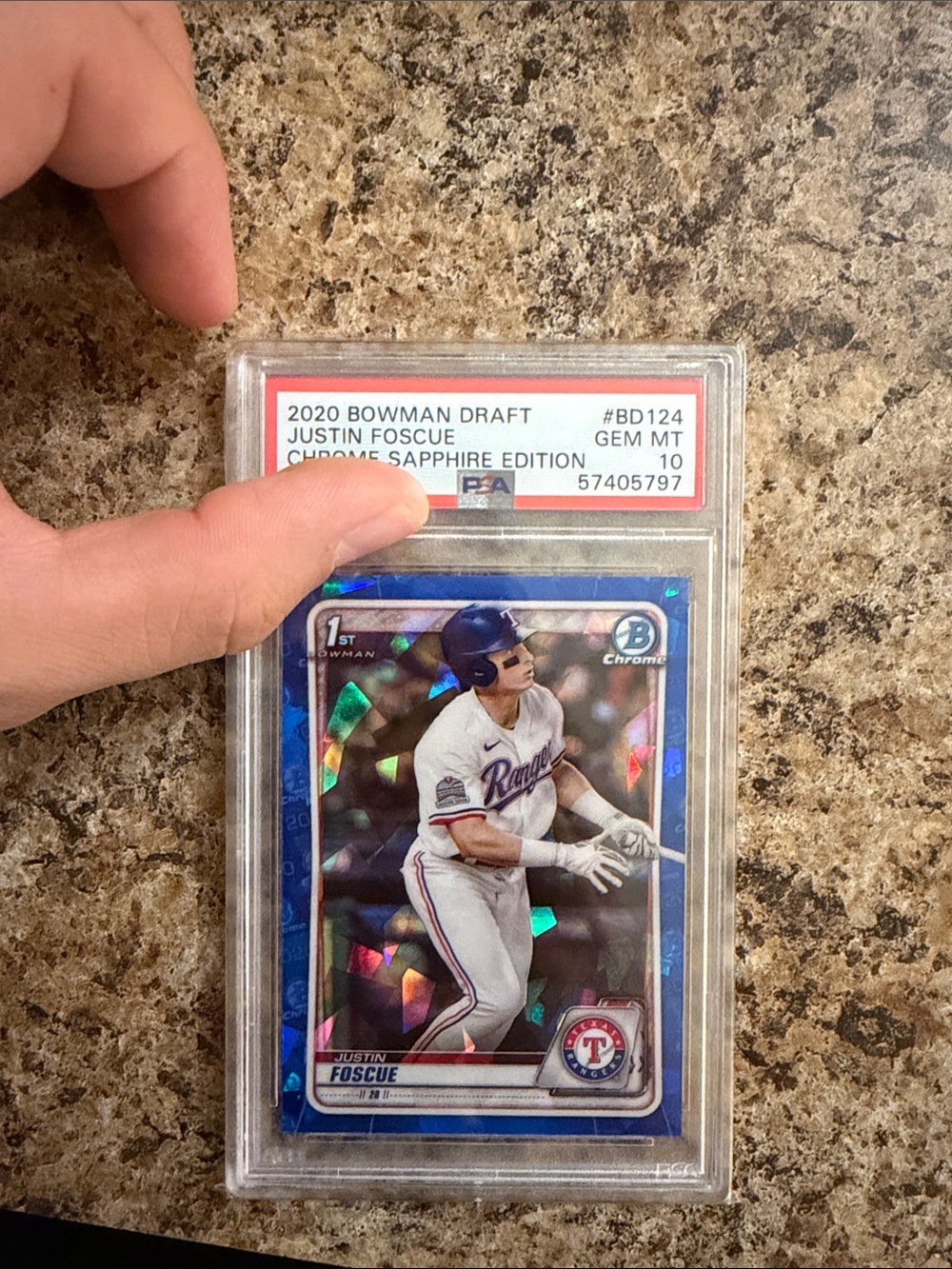 2020 Bowman Chrome Sapphire Justin Foscue PSA Graded 10